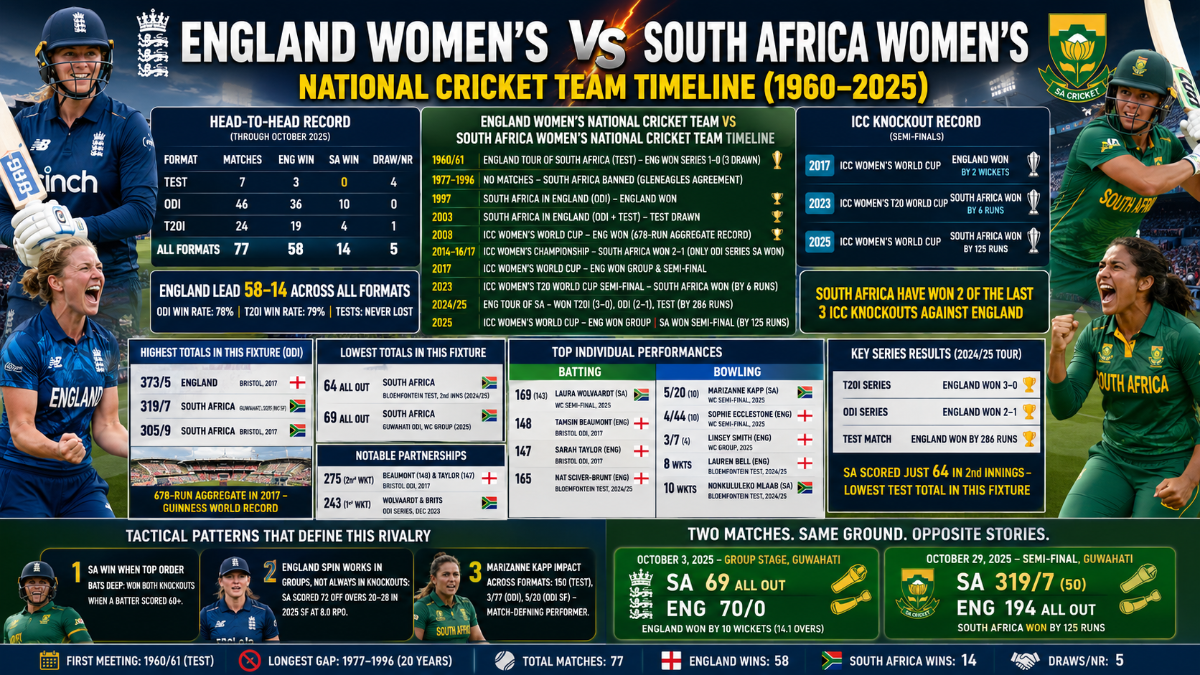 England Women vs South Africa Women: Complete Cricket Timeline, Records and Head-to-Head (1960–2025)