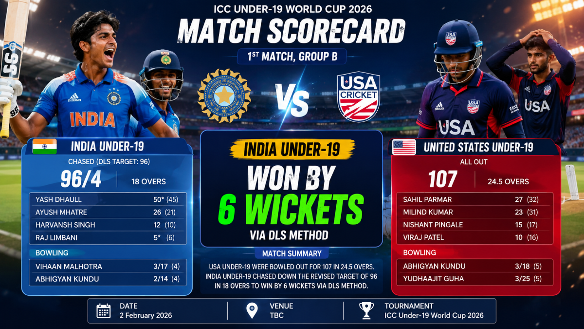 India National Under-19 Cricket Team vs United States National Under-19 Cricket Team Match Scorecard: Full Breakdown